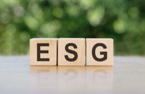 Blocks spelling out ESG
